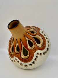 Rustic 1970s stoneware studio pottery vessel with handcrafted design