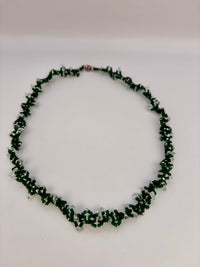 Vintage beaded green necklace 1