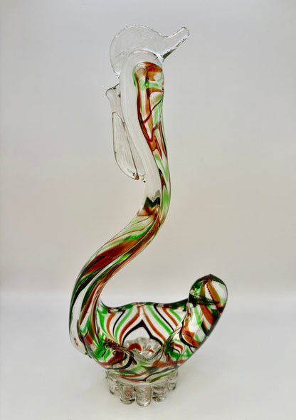 colorful Glass Cockerel Bowl 1