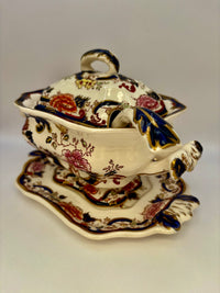 Masons Sauce Tureen Blue Mandalay 1
