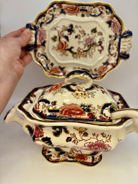 Masons Sauce Tureen Blue Mandalay 7