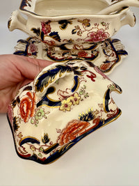 Masons Sauce Tureen Blue Mandalay 6