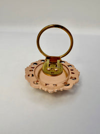 Hand painted ceramic clip-on brooch from West Germany in vintage style