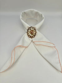 Hand painted ceramic clip-on brooch from West Germany in vintage style