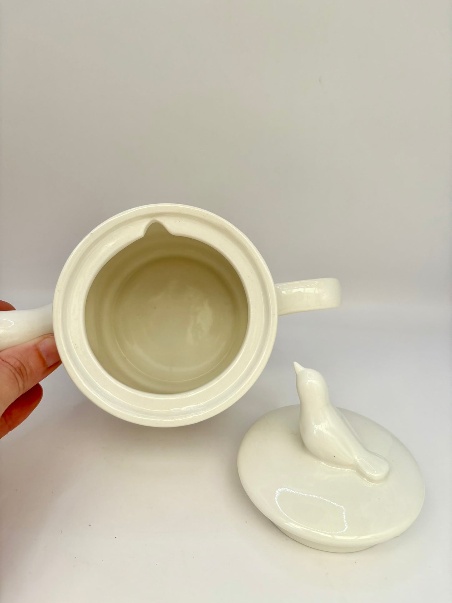 RHS-inspired ceramic teapot with floral and bird design