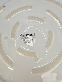 Vintage H. Samuel ceramic flan dish with ornate silver-plated holder and serving spatula