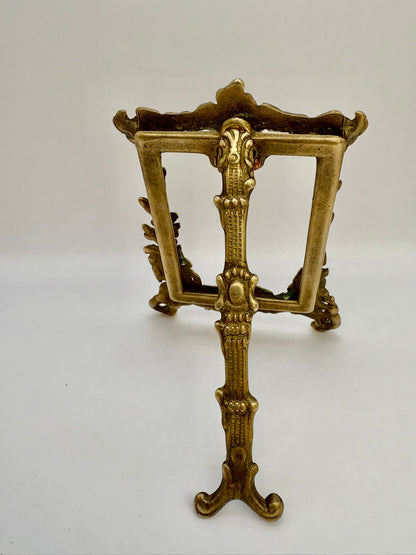 Pair of vintage brass easel stands for displaying pictures or photos
