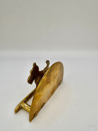 Vintage brass Scottie dog letter and napkin holder