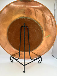 Vintage copper wall plate featuring ceramic horse head, made in England