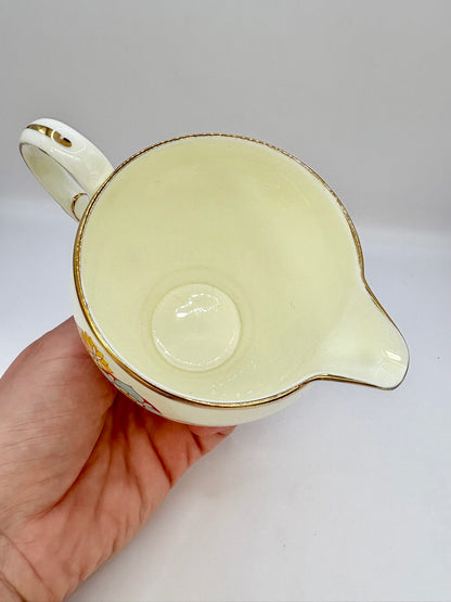 1930s Royal Paragon Art Deco creamer and sugar bowl set in bone china