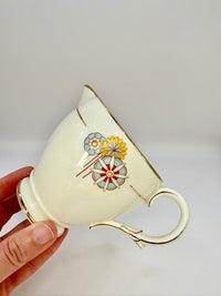 1930s Royal Paragon Art Deco creamer and sugar bowl set in bone china