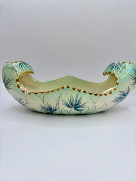 Vintage Royal Winton pink ceramic candle holder in gondola shape