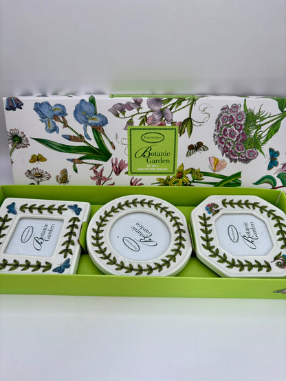 Portmeirion Botanic Garden boxed set of three floral ceramic photo frames