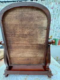 Rear view of Victorian dressing mirror highlighting solid wood construction