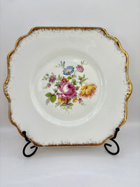 Set of 2 Elegant Bone China Square Serving Plates