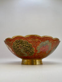 Decorative bowl with floral patterns on a white background