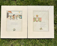 Pair of vintage Victorian storybook prints illustrated by Kate Greenaway