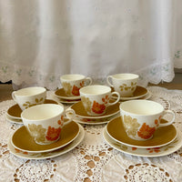 Vintage Wedgwood Lynton bone china tea set with cups, saucers, and plates