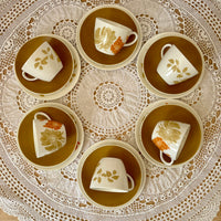 Vintage Wedgwood Lynton bone china tea set with cups, saucers, and plates