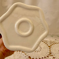 Antique blue and white floral pottery pitcher and jug set for home decor