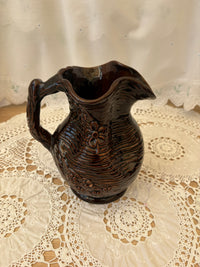 Rare vintage Govancroft Scotland brown pottery jug with unique design