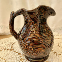 Rare vintage Govancroft Scotland brown pottery jug with unique design