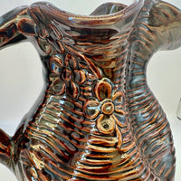 Rare vintage Govancroft Scotland brown pottery jug with unique design