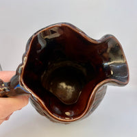 Rare vintage Govancroft Scotland brown pottery jug with unique design