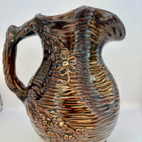 Rare vintage Govancroft Scotland brown pottery jug with unique design