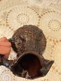 Rare vintage Govancroft Scotland brown pottery jug with unique design