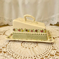 Vintage Masons Madrigal lidded cheese dish in ceramic pottery design