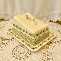 Vintage Masons Madrigal lidded cheese dish in ceramic pottery design