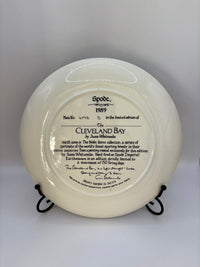 White ceramic plate with black text on a white background