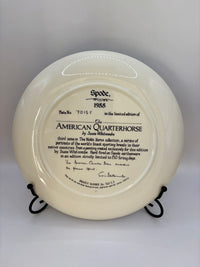 Spode plate with text on a white background