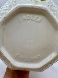 Vintage Sadler Windsor floral teapot with pansy trellis and violets design