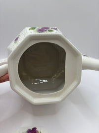 Vintage Sadler Windsor floral teapot with pansy trellis and violets design