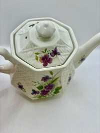 Vintage Sadler Windsor floral teapot with pansy trellis and violets design