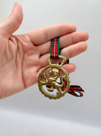 Set of 3 vintage horse brass medallions collectible equestrian ornaments