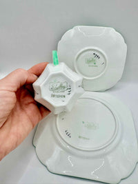 Shelley Pansies Queen Anne Trio and Creamer Vintage 1930 Demitasse