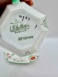 Shelley Pansies Queen Anne Trio and Creamer Vintage 1930 Demitasse