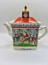 Sadler A Day at the Races Vintage Bone China Teapot 1980s