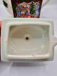 Vintage Sadler Christmas Morning Family Teapot Holiday Collectible