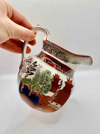 Antique George V Wedgwood Queen's Ware Polychrome Willow Pattern Jug c.1912