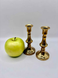 Antique Brass Victorian Small Pair of Collectible Candlestick Holders