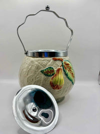 Staffordshire Hand Painted Cookie Jar Vintage Ceramic Collectible