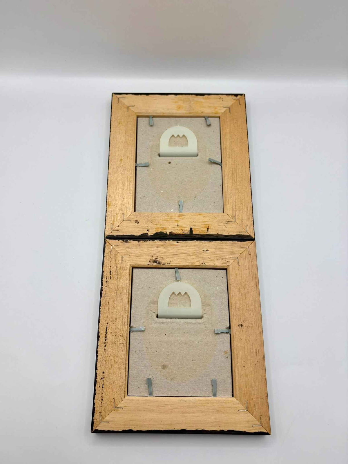 Set of Two Burl Wood Picture Frames Vintage Natural Wooden Design