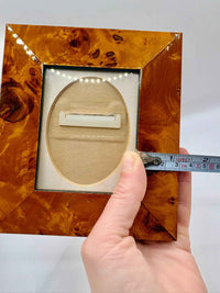 Set of Two Burl Wood Picture Frames Vintage Natural Wooden Design