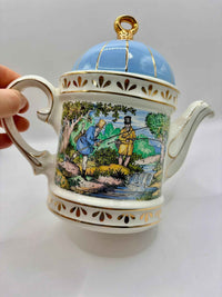 Sadler Sporting Scenes 18th Century Fishing Vintage Teapot