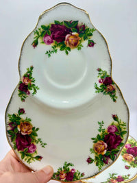 Royal Albert Old Country Roses Snack Set Vintage 1960 Plates