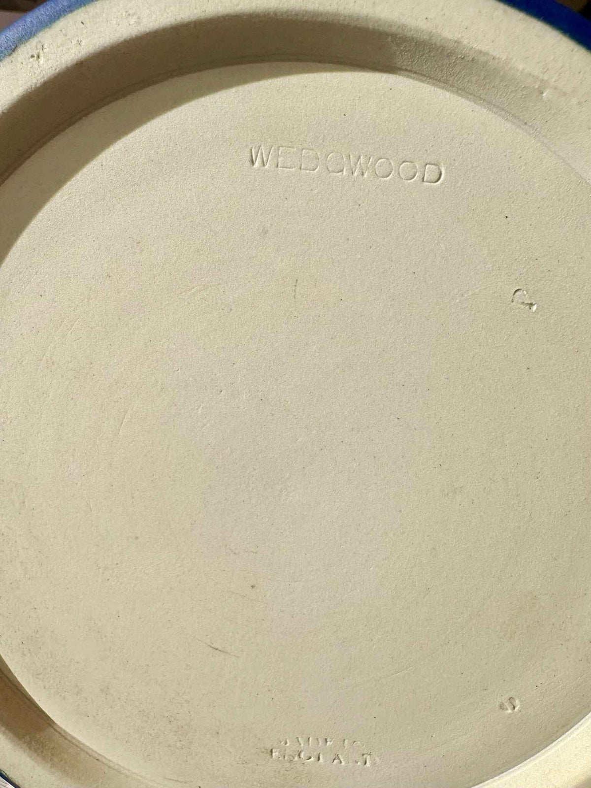 Antique Wedgwood Blue Jasper Ware Biscuit Lidded Barrel Marked EPNS